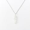 Crystal Quartz Natural Stone Pendant 3×1 Cm, Silver Chain