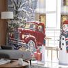 Christmas And Winter Snow Scenery Snowman Curtains For Living Room Bedroom Home Decoration Window Voile Tulle Curtain Drapes