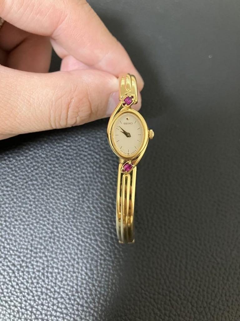 [USED] SEIKO Color Stone Ruby Women's Watch Gold