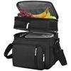 Double Deck Lunch Bag Insulated Cooler Bag Leakproof Lunch Tote Bag with Shoulder Strap Lunch Box for Work Office Picnic