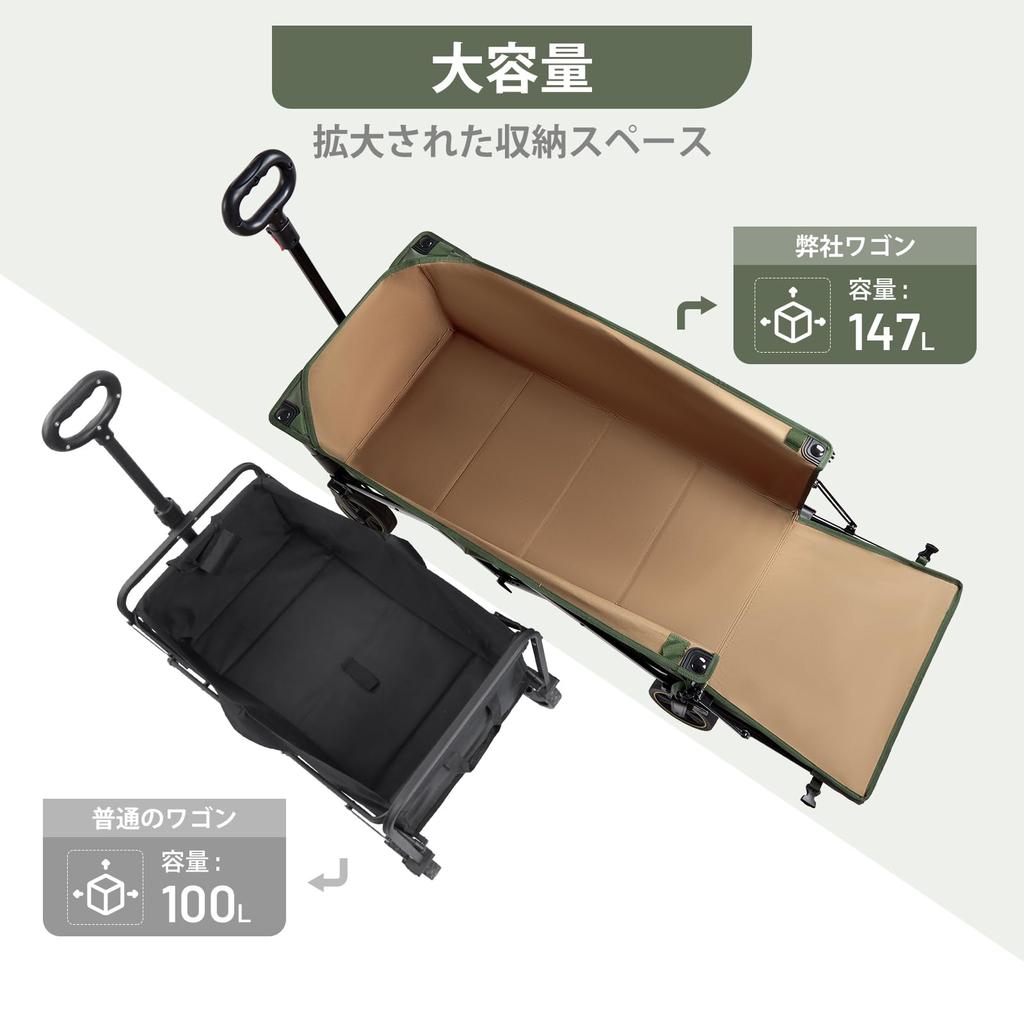 TIMBER RIDGE Outdoor Compatible with Long Convergence Load Capacity Freestanding Large Capacity Storage Pocket Carry Outdoor Camping Wagon Wagon,