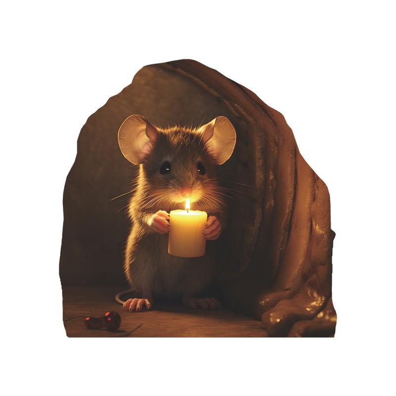 Cute 3D-style Cartoon Mouse Hole Wall Sticker Kitchen Living Room Kid Bedroom Wall Corner Decal Creative Fun Interior Decoration