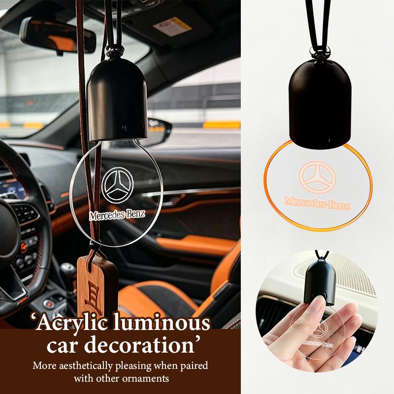 AABIB1 For Benz Car Rearview Mirror Decoration Acrylic Retro Light Automotive Interior Accessories AMG Exclusive W204 W222 W205 W203