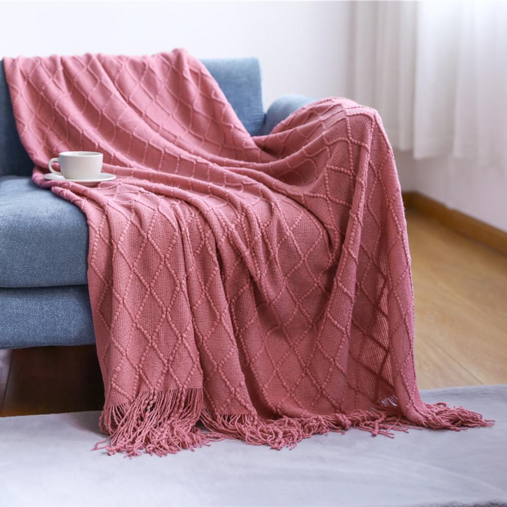 Tassel Summer Thin Throw Blanket Knitted Sofa Cover Blanket Office Air Conditioning Window Blanket Cozy Small Napping Throw Blanket For Home
