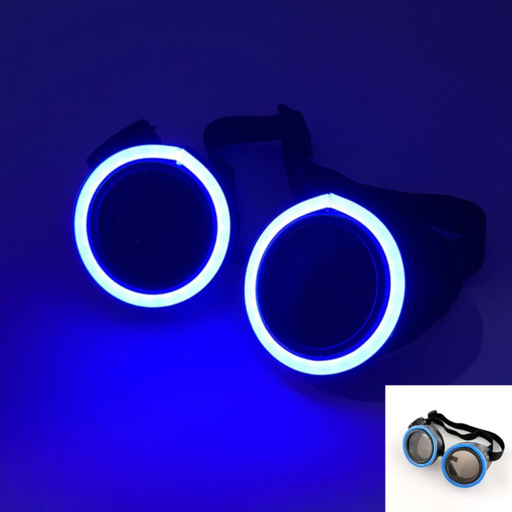Wireless LED Glowing Glasses Round Luminous Eyewear Novelty Party Glasses Halloween Cosplay