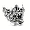 Handcrafted Half-Face Masquerade Mask Sparkling Punk Rock Style Cosplay Mask Horror Style Rhinestone Mask