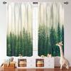 Green Forest Curtains  Misty Forest Nature Landscape Curtains Woodland Pine Tree Scene Mountain Window Drapes For Living Room Bed