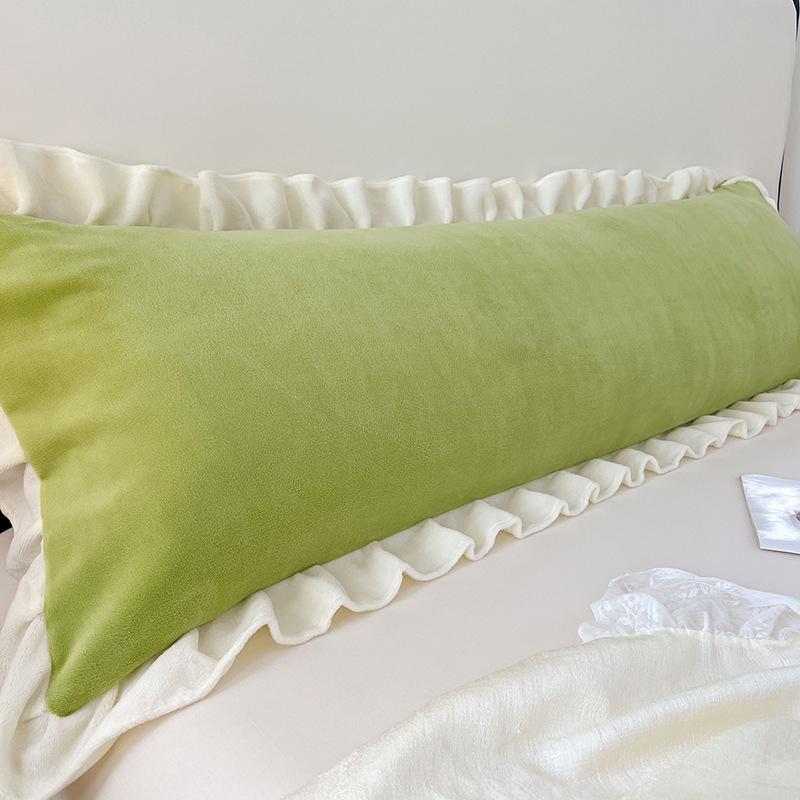 Solid Color Coral Fleece Flannel Pillowcase for Couples - Available In 1.2m, 1.5m, and 1.8m Sizes, Perfect for Winter Warmth.
