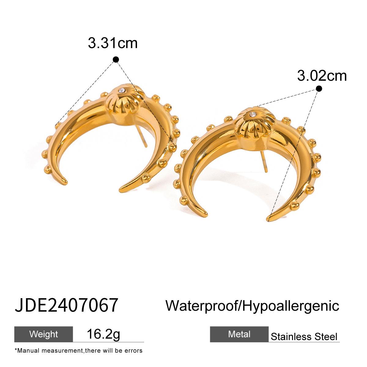 

Jieding 18K Stainless Steel Double C Stud Earrings: High-End Niche Titanium Steel Cross-Border Earrings