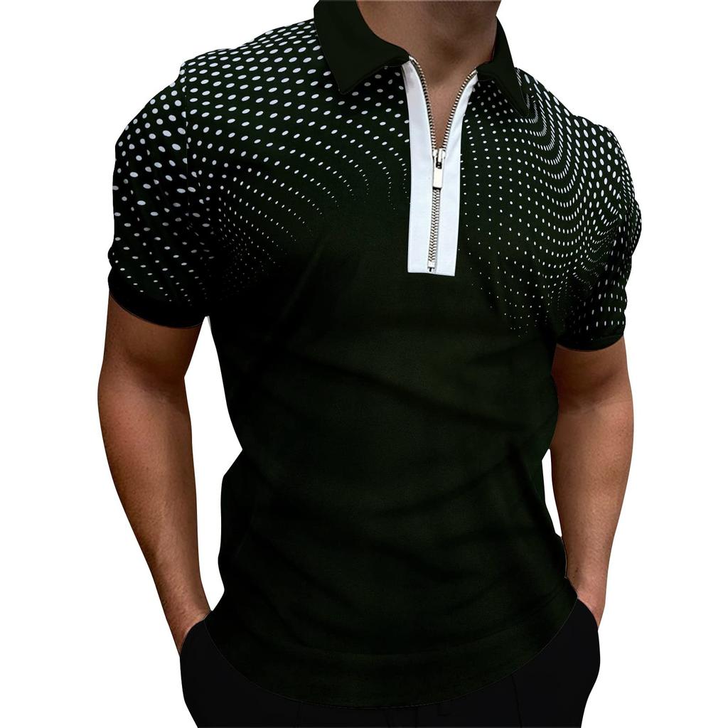 Men's Shirt Golf Shirt Retro Color Contrast Outdoor Street Short Sleeves Button-Down Print Clothing Apparel Fashion Designer Casual Breathable