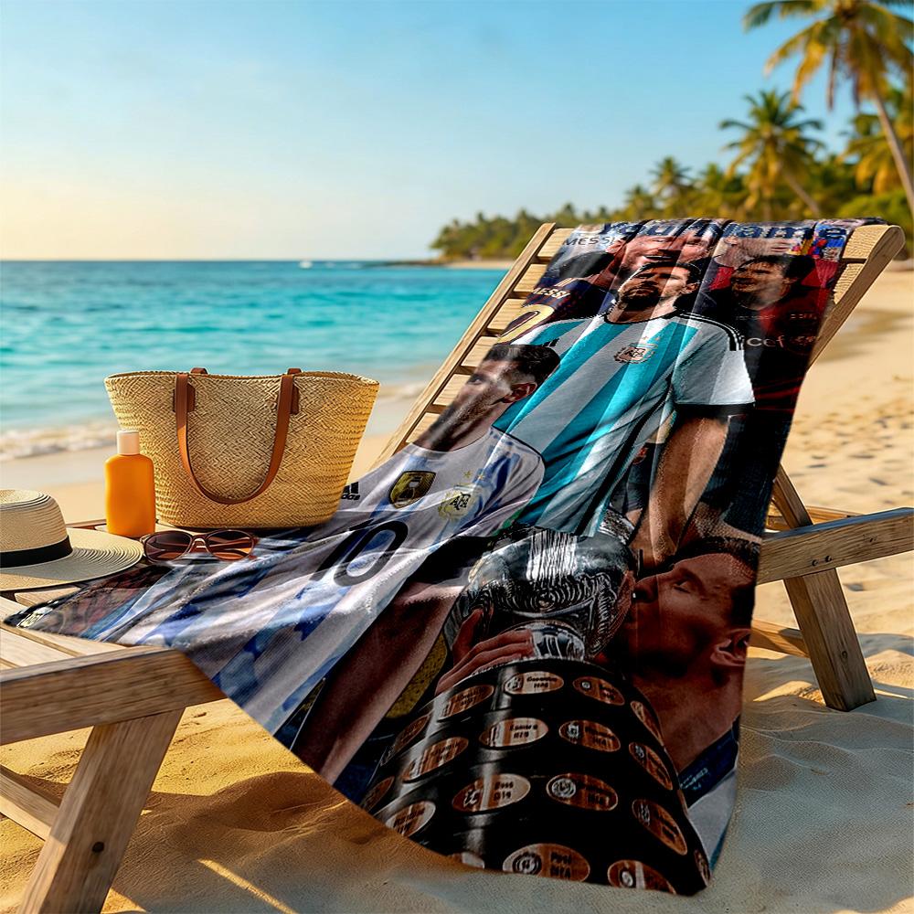 Messi Personalized Text Beach Towel Super Soft Microfiber Quickdry Fabric Portable for SwimmingBeachCamping Travel Beach AccessoriesGym