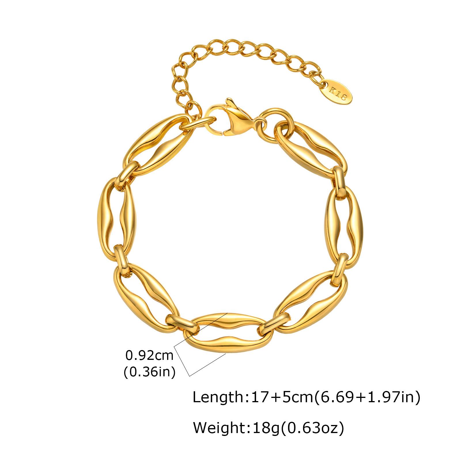 Stainless Steel Full Light Lip Chain Bracelet 18K Gold, Fashion Ladies Jewelry Br-2640
