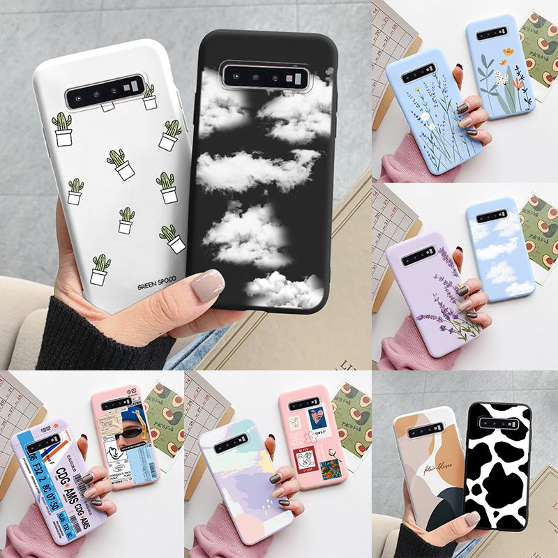 Case For Samsung Galaxy S10 Plus S 10 S10E Cover Cloud Graffiti Illustration Kanagawa Label Silicone Fundas For Samsung S10 S10e