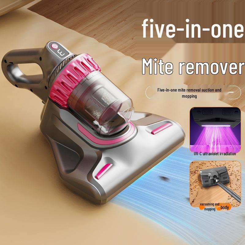 Wireless Handheld Mite Remover Vacuum with Blue Light, Hurricane Suction, & Mopping Water Tank
