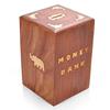 @ Wooden Brown Money Bank With Lock Cash Box For Unisex 804Gm Zr-8096-60%Off