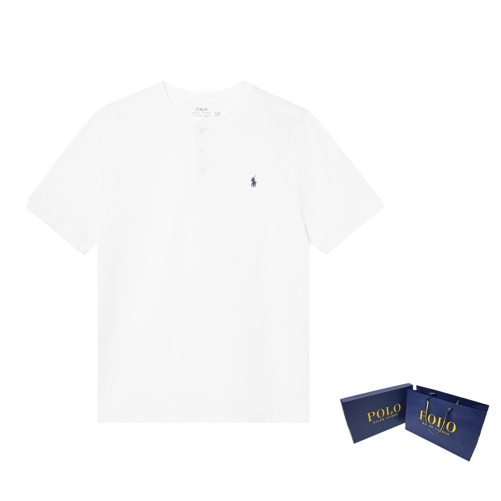 Polo Ralph Lauren Gładki bawełniany dzianinowy T-shirt Dziecięce topy Biały 323925323-005
