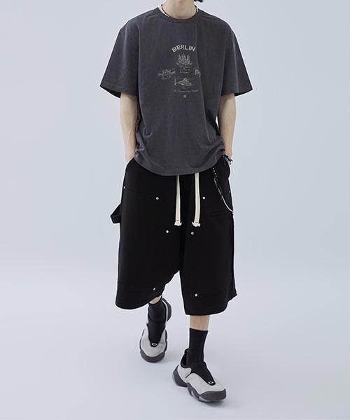 Mimdeowodeulobeu Solar Rivet Bermuda Pants_Black