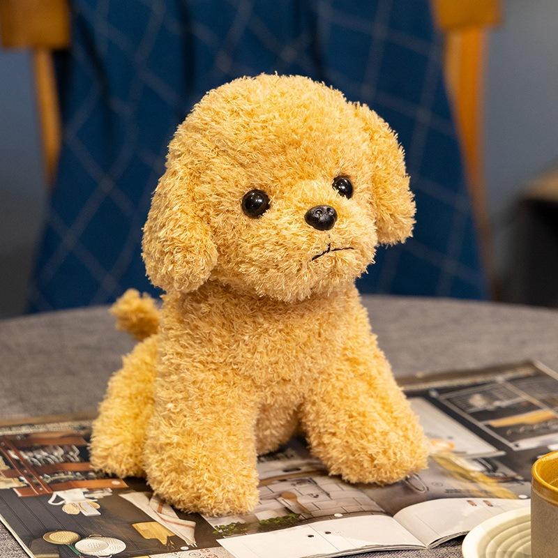 Cute Simulation Curly Hair Teddy Dog Doll Plush Toy Puppy Dog Doll Children Companionship Soothing Doll