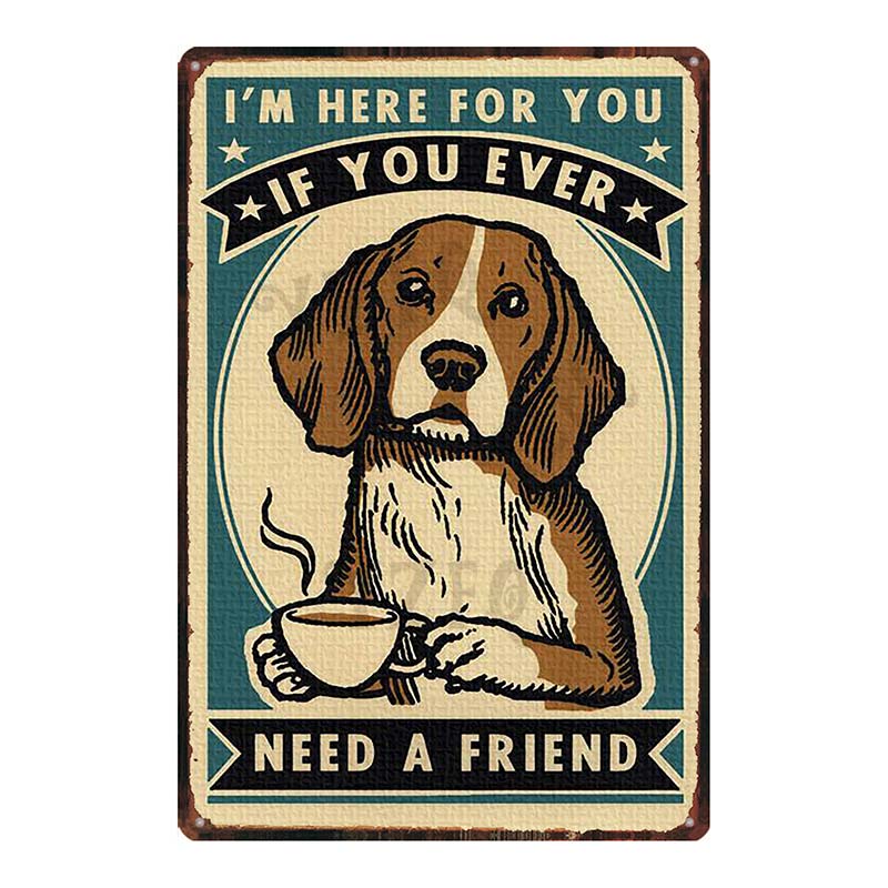 Cat And Dog Diet Funny Picture Metal Tin Signs Plaque Vintage Wall Bar Home Art Pet Shop Decor Customizable 30X20CM DU-7090A