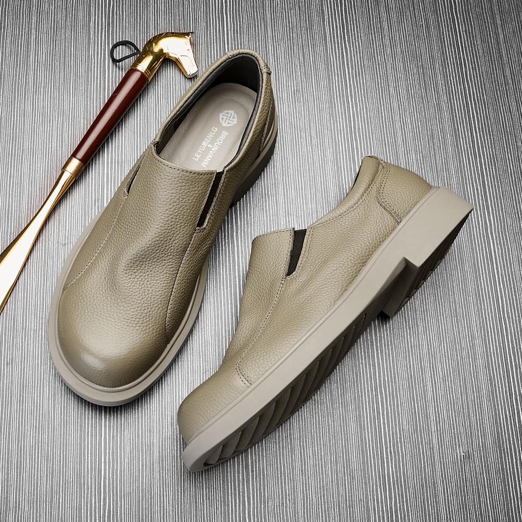 Platinum Wei Soft-Soled Leather Men'S Shoes One-Pedal Casual Leather Shoes Fashion Trend Breathable Low-Top Shoes