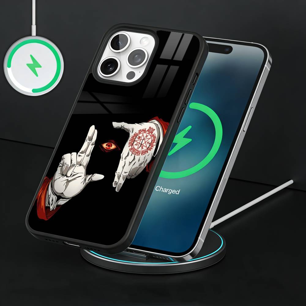 H-Hellsing Anime Cool Phone Case For iPhone17,16,15,14,13 Plus,Pro Max Magnetic For Magsafe Wireless Charging