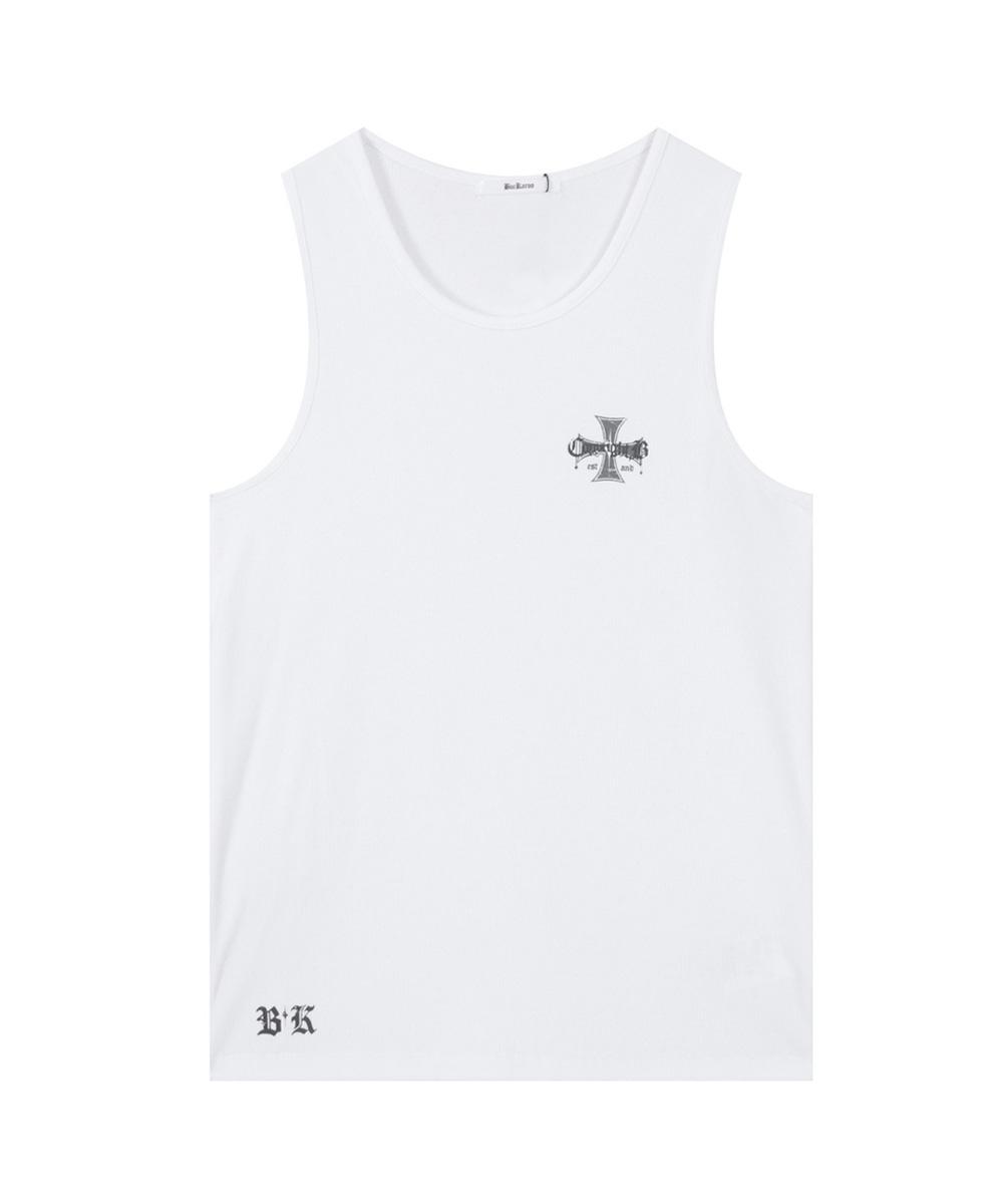 Burkeru Ribbed Graphic Sleeveless White White_L