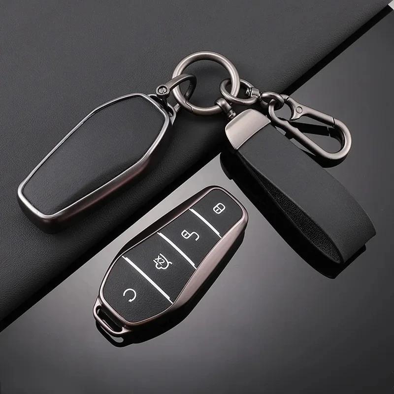 Car Key Case Cover Full Alloy Shell Keyring Pendant For Byd Atto 3 Han Ev Dolphin Durable Second Song Pro Tang Dmi Qin Plus Yuan