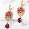 Personality Collarbone Chain Literature Vintage Earring Punk Metal Skull Pendant Necklace  Girl