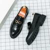 Trendy Brand Green Brogue Shoes Man Men's Leather Business Shoes Groom's Wedding Mens Loafers British Style Shoes for Men