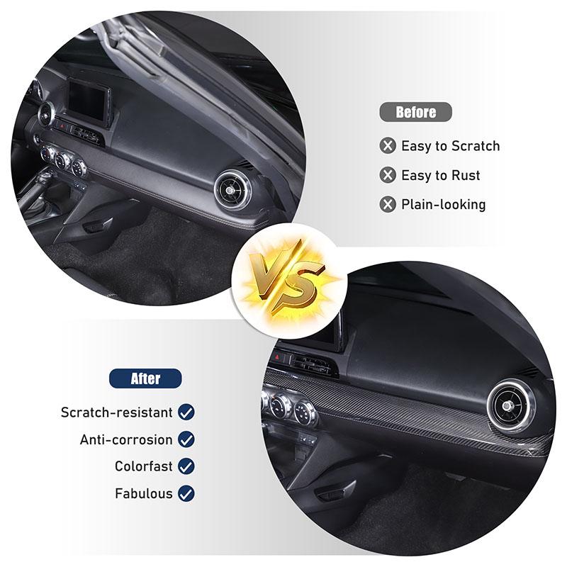 LHD For Mazda MX-5 2016-2026 Real Carbon Fiber Car Center Console Dashboard Panel Decoration Cover Sticker Interior Accessories