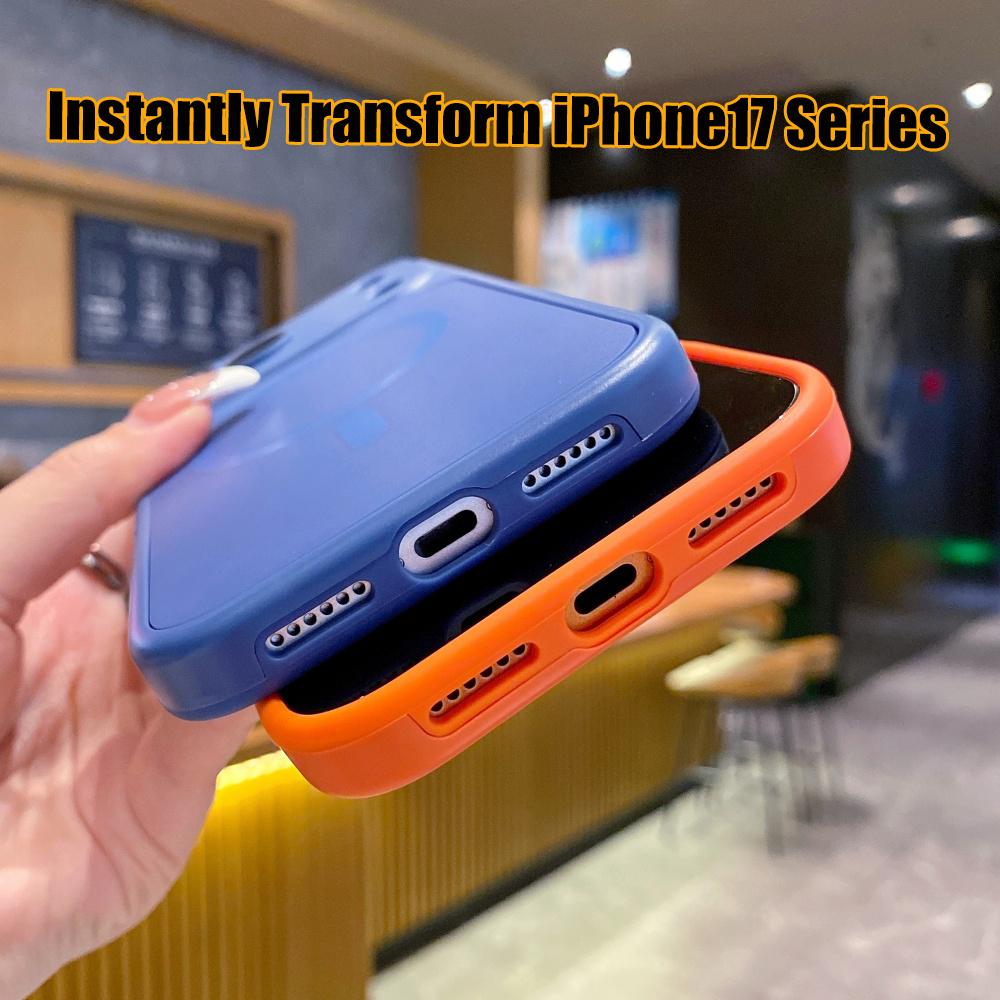Instant Change To 17 Pro Max Magnetic 2in1 Case For For Iphone 17 Air 16 15 14 13 12 Pro Max 11 for Charging TPU Matte Cover