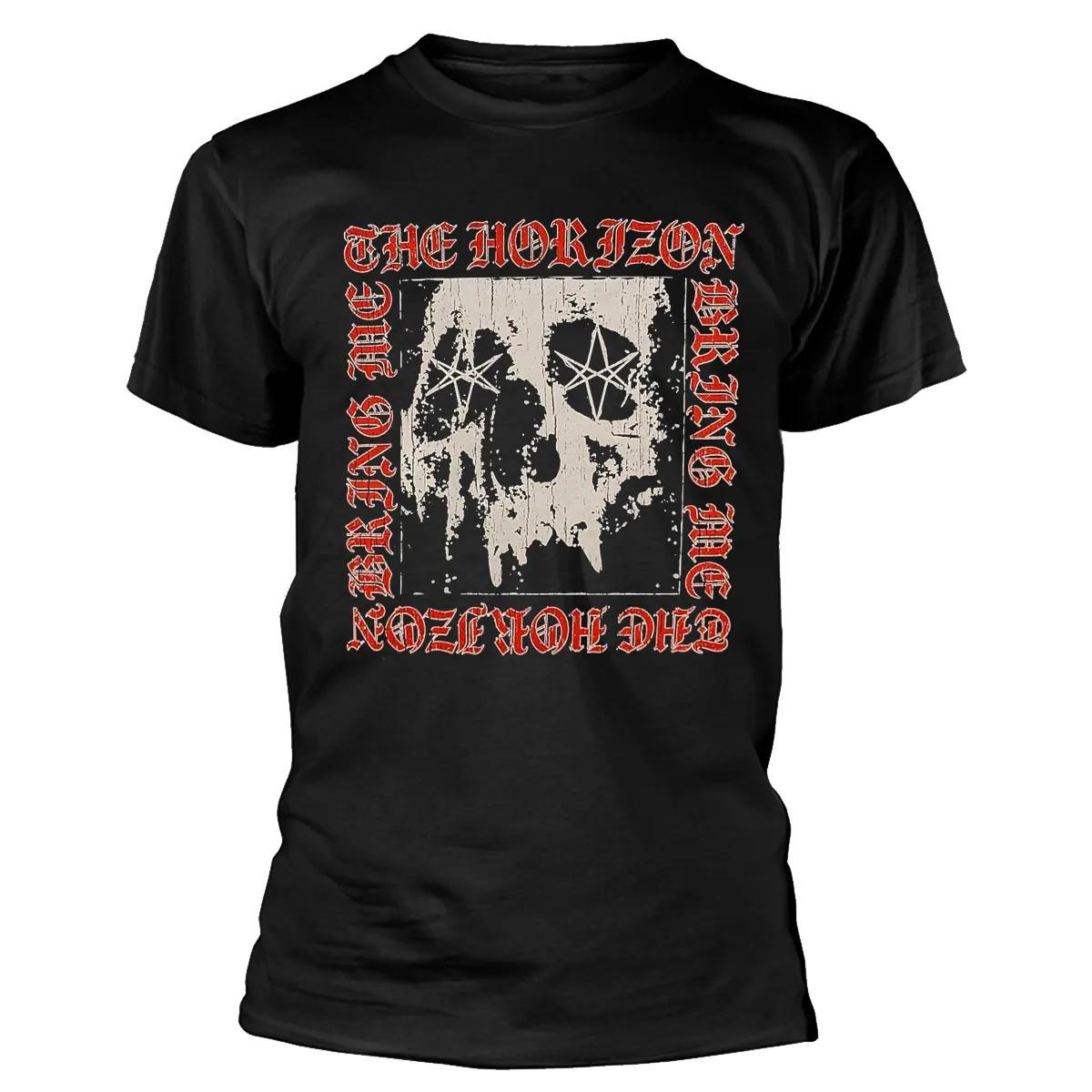 Bring Me The Horizon Metal Logo Skull T-Shirt Metalcore Rock Band Shirt XXXL