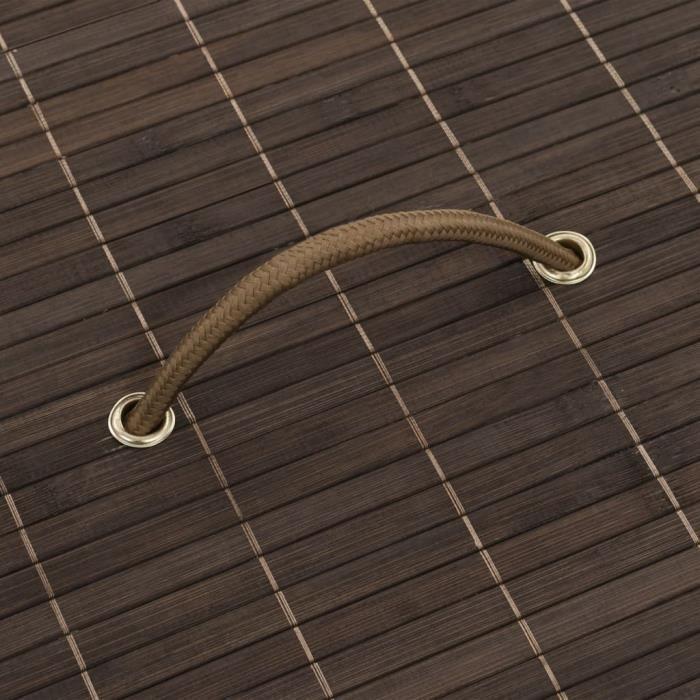 VidaXL Panier à linge rond en bambou Marron foncé