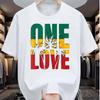 European Size ONE LOVE Coconut Breeze Men's Casual Digital Print T-Shirt - , Round Neck, Short Sleeve, Street Hip-Hop Style, Summer European