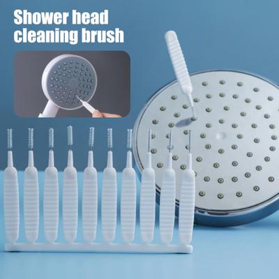 100Pcs Shower Head Cleaning Brush Non-Slip Handle Spiral Bristles Tiny Cleaning Brush Faucets Sinks Multifunctional Cleaning Tool