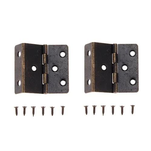 2Pcs Decorative Box Hing with Screw Three Folding Hinge Hardware for Door/Cabinet/Furniture/Vintage Jewelry Chest Bronze/silver