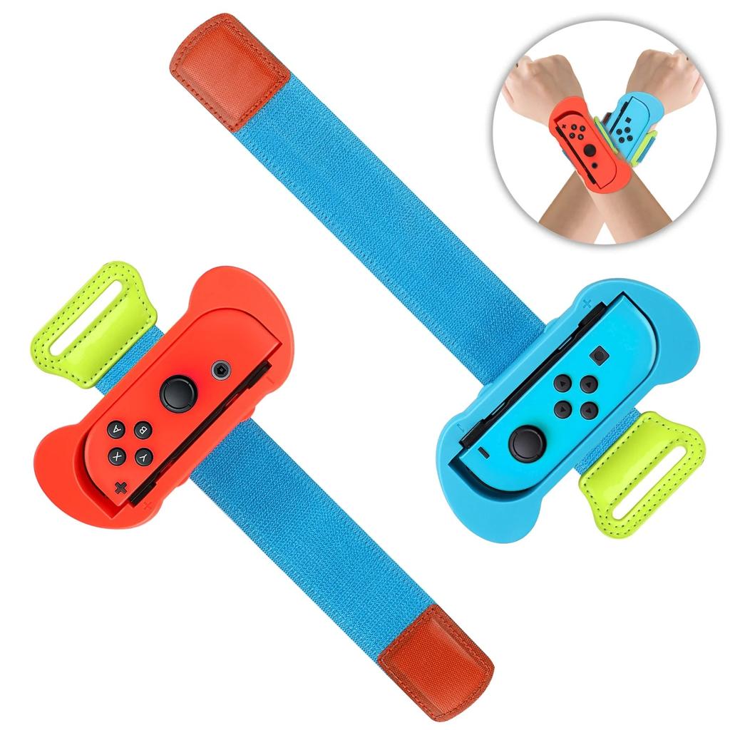 Game Wrist Bands for Nintendo Switch Controller Game Just Dance 2020/2019, Joy-Cons Left and Right  Adjustable Elastic Wrist Bands Cuff Two Size