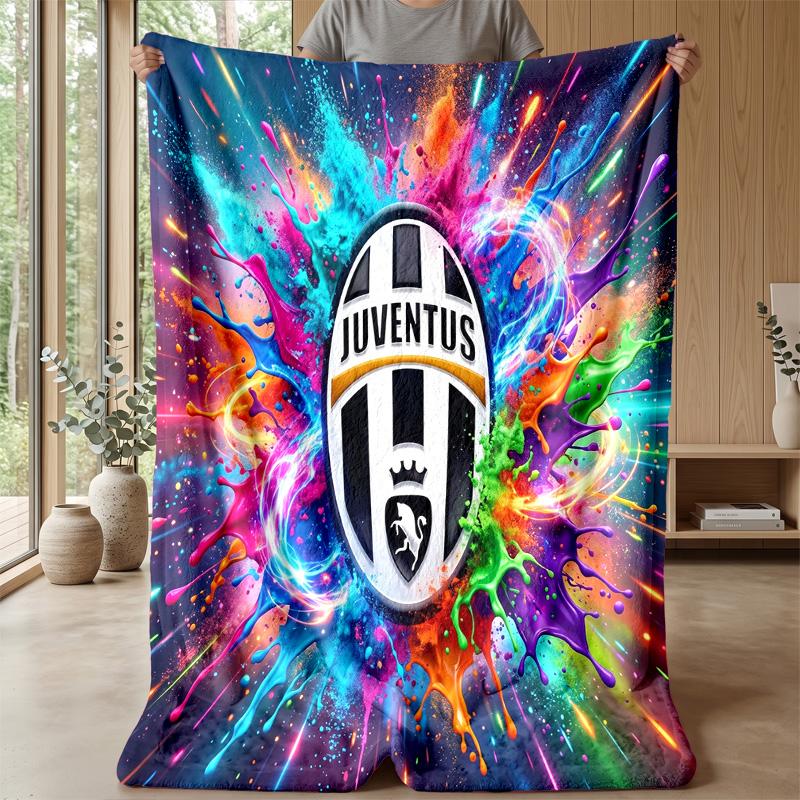 Juventus FC Themen-Decke Weiche Flanell-Decke Plüsch-Überwurf Gemütliche Sofa-Bett-Decke für Wohnkultur