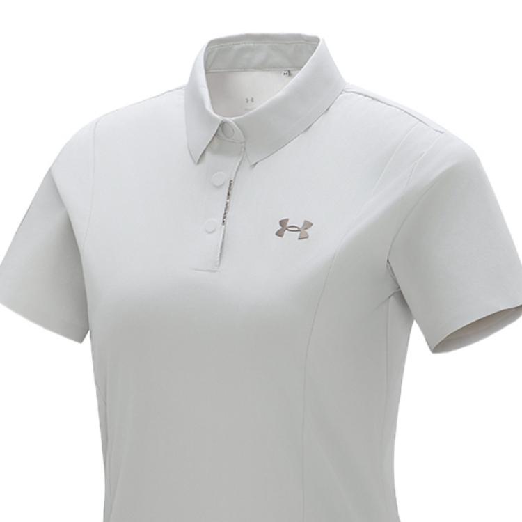 Under Armour Casual Short Sleeve Polo Shirt Women tops Light-Gray 14323262-0045