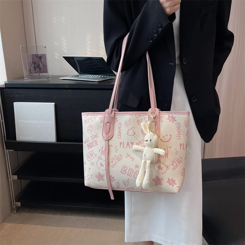 Fashionable Large Capacity Shoulder Bag For Women 2023 New Stylish Urban Minimalist Printed Tote Bag