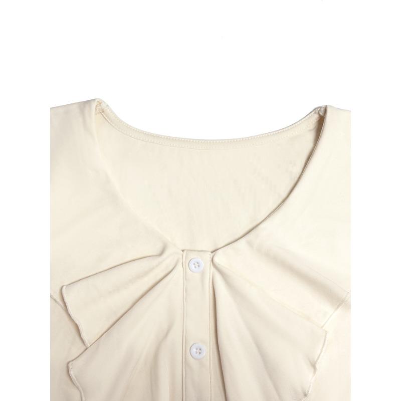 YYFS Damenmode, lässig, Frühling und Herbst, einfarbig, langärmelig, V-Ausschnitt, Blusen und Hemden