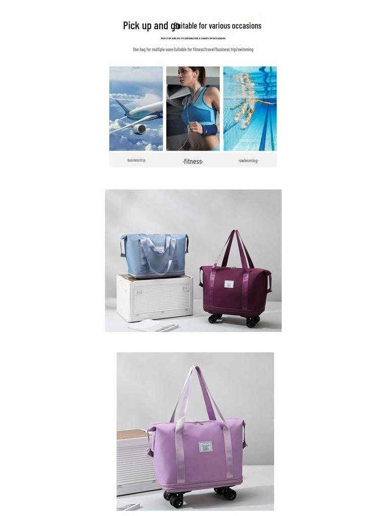 Bardzo duża torba podróżna na kółkach uniwersalnych - Idealna na podróże służbowe i krótkie wyjazdy