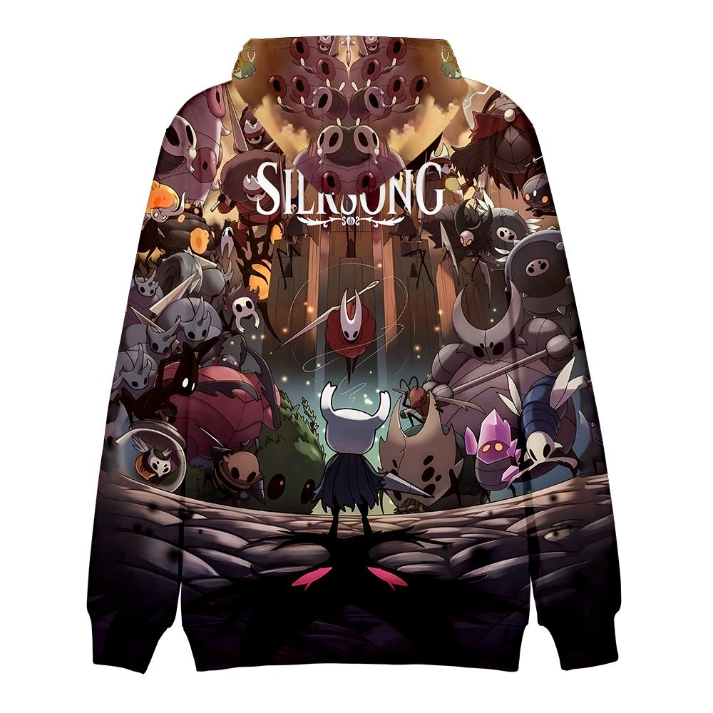 New Hollow Knight Silksong Hoodie Anime Hoodies Streetwear Cartoon Printed Hooded Sweatshirt Men Women Cosplay Sports Pullovers
