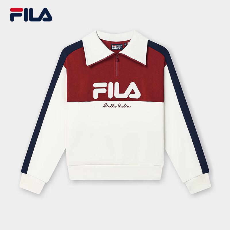 FILA Women s Color Block Lapel Pullover Sweatshirt S