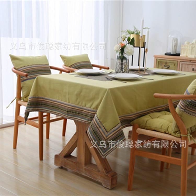 Modern Simple Famous Splicing Cotton Thickened Canvas, Tablecloth, Rectangular Coffee Table Tablecloth, Dining Table Cloth 100x140