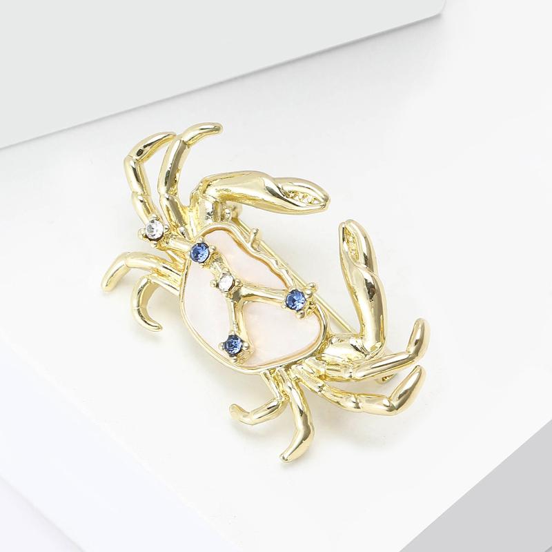 1 Piece Elegant Zodiac Jewelry Accessory Creative Animal Cancer  Star Crab Brooch Pins For Men And Women Gift