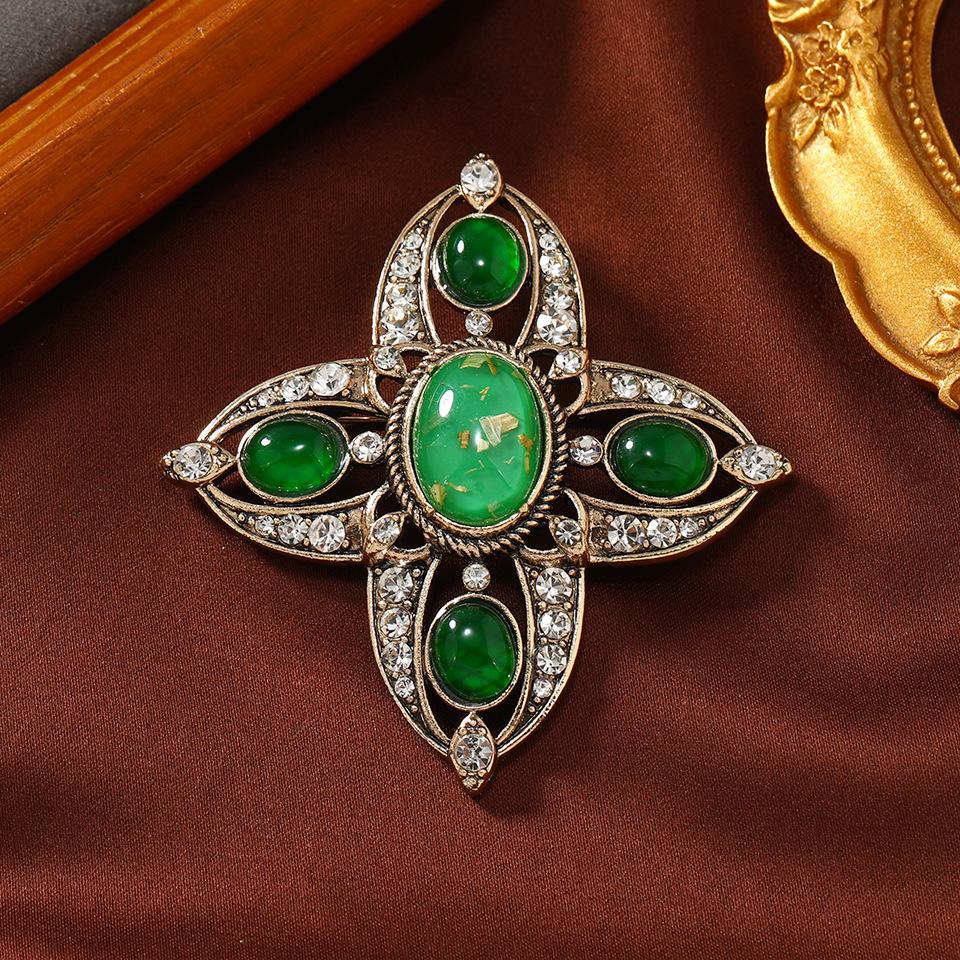 

Винтажная брошь-крест со стразами Palace для женщин и мужчин, ретро-булавки для вечеринки, офисные украшения, подарки