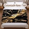 Barber Salon Theme Soft Blanket Personalized Custom Name Text Print Warm Blanket Home Sofa Bedroom Decor