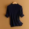 Women's Slimming High-Neck Cashmere Sweater - Half-Sleeve, Five-Gauge Knit, Spring Slim-Fit