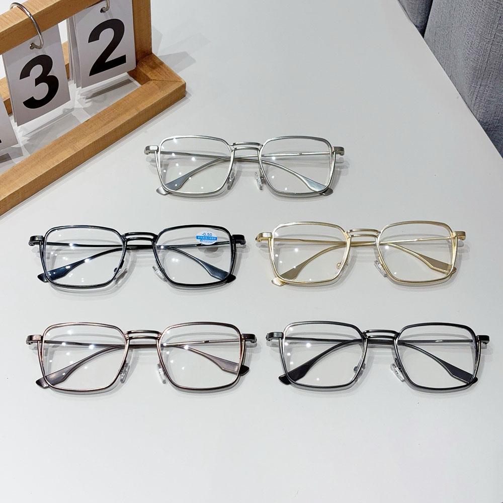 Vintage Kwadratowe Oprawki Okularowe Męskie Markowy Design Metalowe Optyczne Okulary Męskie Retro Korekcyjne Krótkowzroczność Oprawki
